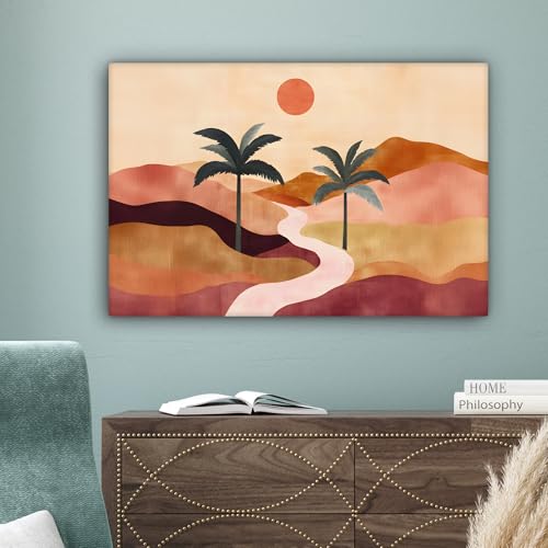 Deco chambre et salon moderne avec un tableau abstrait colore