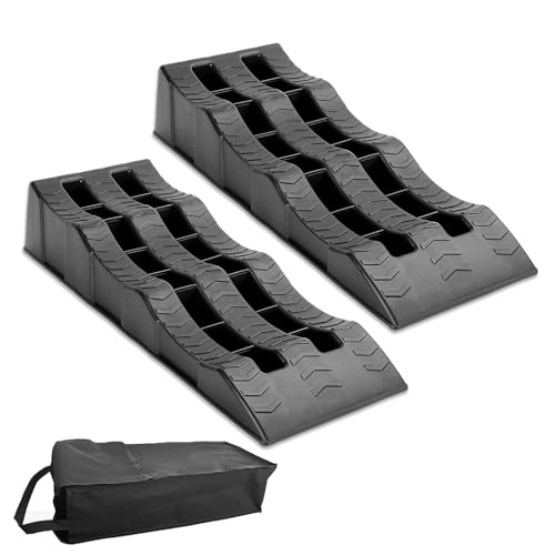 Generic - Car lift ramp With Storage Bag - Leveller Ramp Chocks for Caravan, Motorhome, Van, Trailer - 2 Pack - Campervan Levelling Ramps for Easy Travel