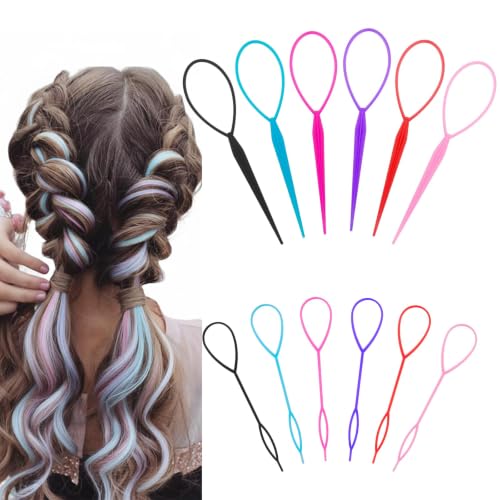 24PCS Multi-Color Topsy Tail Hair Tool - Large & Small 2 Sizes Hair Loop