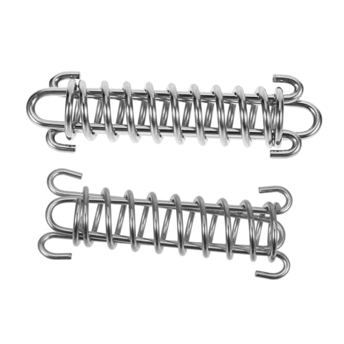 COLLBATH 2 Piezas Correa de Perro Corriendo Correa Resortes de Acero Inoxidable Correa elástica para Perros Resorte Amortiguador de Servicio Pesado Silver