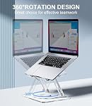 MCHOSE Acrylic Laptop Stand for Desk with 360 Rotating Base Ergonimic Foldable Clear Laptop Riser Compatible with MacBook Pro/Air Notebook up to 16 Inches, Ultra Thick Acrylic Transparent