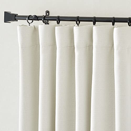 Nicetown Room Darkening Curtains 84 Inches Long Faux Linen For Bedroom 2 Panels, Pinch Pleated Light Blocking Thermal Insulated Window Treatments Thick Drapes For Living Room, Natural, W50 X L84 #TOP3