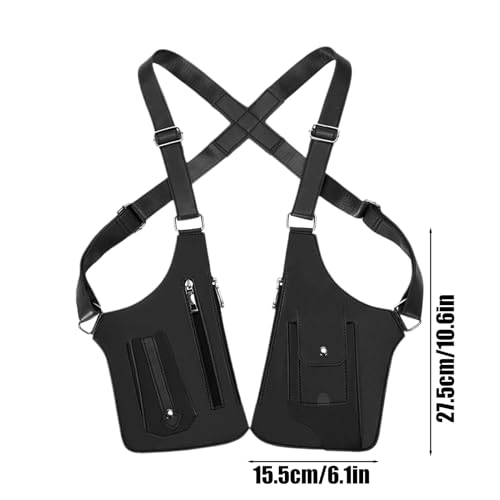 Mochila chaleco antirrobo doble para hombre con compartimentos múltiples e impermeable en color negro 5