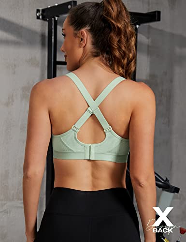 Zerobound Medium Impact Sports Bras For Women Plus Size Wirefree Non Padded Supports Workout Yoga Bras (Green,38Ddd) #TOP3