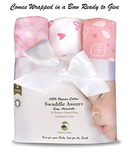 image for Cambria baby 100% Organic Cotton Adjustable Swaddle Wrap for Newborns 