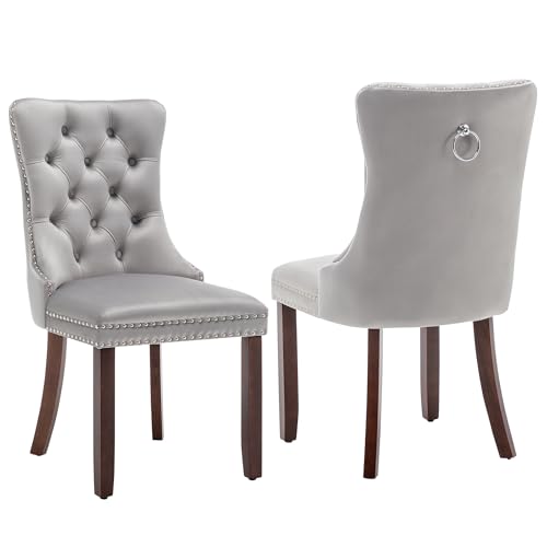 Image of Velvet Dining Chairs, Tufted Kitchen & Dining Room Chairs Set of 2
