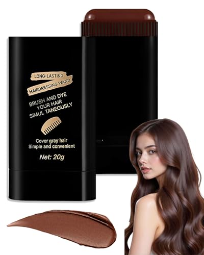 MOPZIJA Stick colorato per capelli e pettine 2 in 1,stick capelli,tintura per capelli a pettine conveniente,stick per ritocchi,impermeabile e resistente al sudore per un tocco rapido,marrone caffè