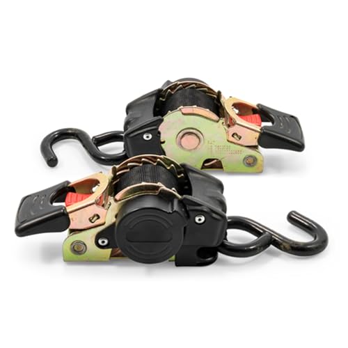 Camco Retractable Transom Tie Down Straps, 1 Inch x 5.5 Foot Boat Trailer Straps While Traveling, Bolt-On Mount, 1,500 Lb Break Strength, Black - Image 4