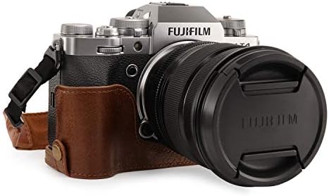 MegaGear Echtleder-Halbtasche Für Fujifilm X-S10 – Braun, Mit Trageriemen