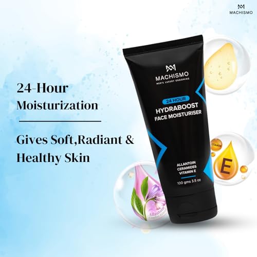 Image of Machismo 24 Hour Hydraboost Face Moisturizer | Oil-Free, Daily Hydration With Ceramide, Vitamin E, Lightweight, Non-Sticky, Nourishing, Fast Absorbing