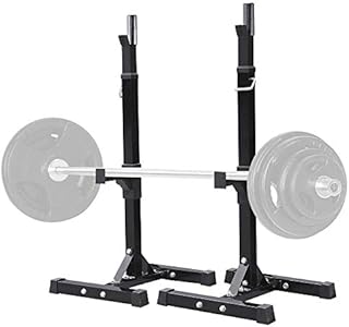 Yaheetech Heavy Duty Squat Stand Rack Height-Adjustable Olympic Barbell Racks Fitness Weight Lifting Racks Black
