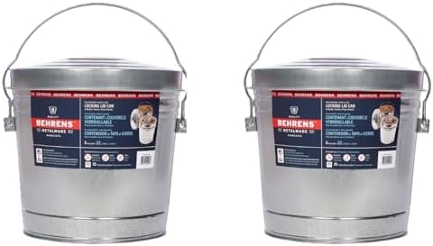 Behrens 6 Gallon Galvanized Steel Storage Can with Locking Lid