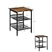 VASAGLE Nightstand, Set of 2 Side Tables, End Tables with Adjustable Mesh Shelves, for Living Room, Bedroom, Industrial, Stable Steel Frame, Easy Assembly, Rustic Brown and Black ULET24X