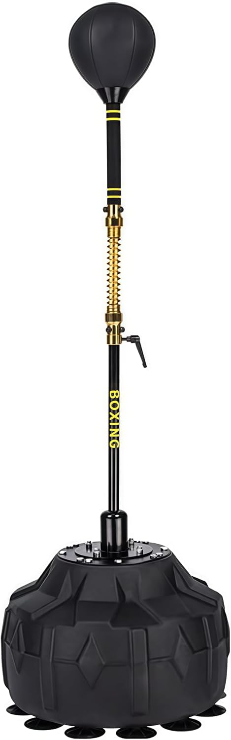 Borsa da Fitness Cobra, Sacco da riflessi, Regalo con 4 Palline di Ricambio e guantoni da Boxe, Sacco da Boxe autoportante con Supporto e Altezza Regolabile.