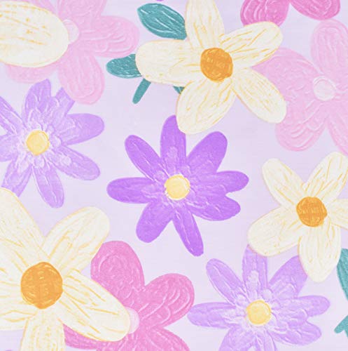 Scientific Sleep Purple Flower Painting Girls 100% Cotton 3 Pcs Twin Bed Sheet Set Kids Toddler Teen, Flat Sheet & Fitted Sheet & Pillowcase Kids Bedding Set (Floret, Twin) #TOP4