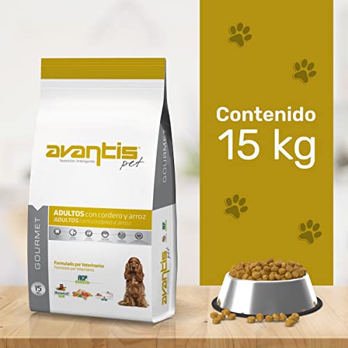 Avantis Pet Gourmet Futter für ausgewachsene Hunde mittlerer und großer Rassen, 15 kg, sehr nährstoffreich mit Lamm und Reis