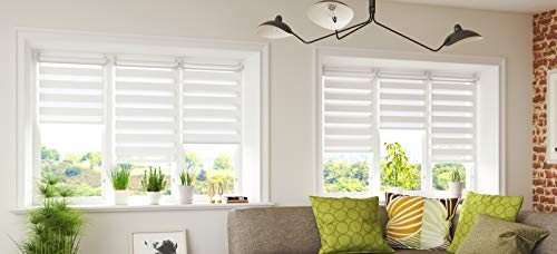 Doppelrollo Klemmfix ohne Bohren 80cm x 130cm Weiß Duo Rollo Klemmrollo Sonnenschutzrollo Fensterrollo für Fenster & Türen Zebrarollo Seitenzugrollo – Bild 8