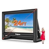 Inflatable Projector Screen for Outside 24FT Blow Up Movie Screen Outdoor Front and Rear Projection with Air Blower, Best for Pool Movie Nights Backyards Party Home Theater