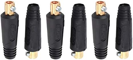 Davitu Electrical Equipments Supplies - 6Pcs 3 Types 10-25 35-50 50-70 Copper Euro Style Welding Cable Quick Connector 200-400A Welding Wire Connector - (Color: DLJ35-50)