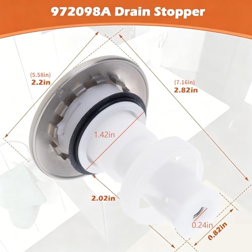 Tapón de desagüe de plástico ABS 972097A Generisch para lavabo 4