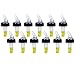 (Pack of 12) Measured Liquor Bottle Pourers, 1.5 oz, Clear Spout Bottle Pourer with Yellow Tail and Black Collar, Measured Pour Spouts by Tezzorio