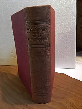 Hardcover Vocabulaire technique et critique de la Philosophie [French] Book