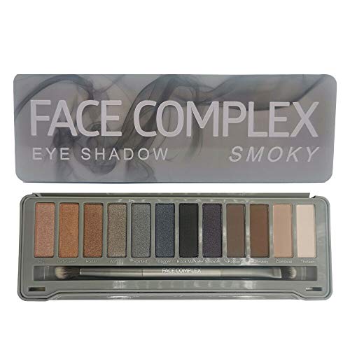 FACE COMPLEX Professional Makeup Palette Ombretti Smookie Professional Makeup Palette Ombretti, 12 Tonalità, Effetto Glitter and matte, CONFEZIONE DA 1