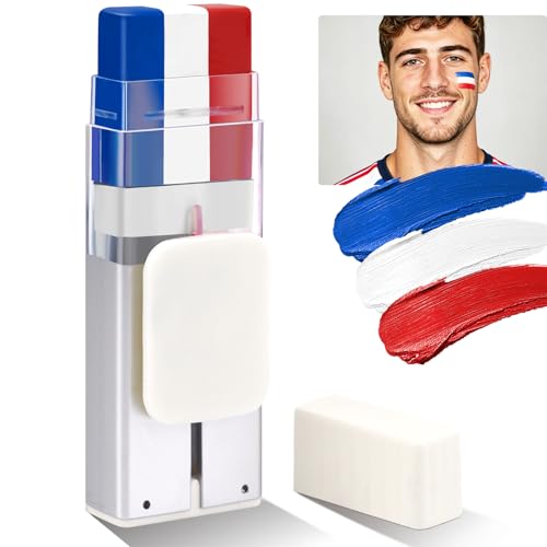 Red White and Blue Face Body Paint Sticks- Bulk USA Patriotic 4th of July Accessories for Women Fourth of July Independence Day Eye-Black Stick for Baseball Softball Football Games Sports Makeup