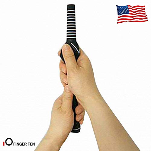 Finger Ten Golf Swing Training Aid Hand Grip Trainer Left Right Hand Arm Band Weight Ring Smart Ball Value Pack, Correcting Trainer Ideal For Indoor Practice (2-Piece Set For Left-Handed Golfer) #TOP3