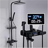 Thermostatic Digital Display Shower Faucet Set Shower Mxer Crane Shower Bath Faucet Bathtub Shower Mixer Taps Bidet Faucet(Digital Display 007)