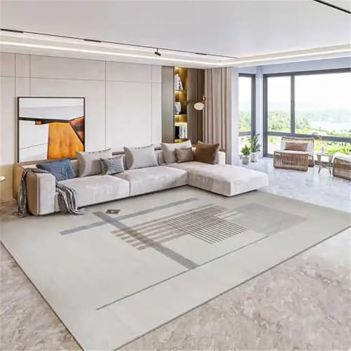 Tapis de salon 120X170CM lavable et moquette de jeu enfant grise - 2