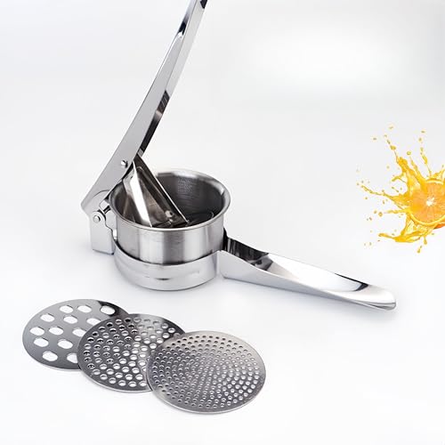 Potato Ricer with 3 Discs, Stainless Steel