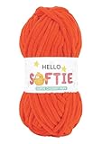 Hello Softie - Ovillo para manta, 100 g, color naranja picante