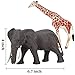 Safari Zoo Animals Figures Toys, 14 Piece Realistic Jungle Animal Figurines, African Wild Plastic Animals with Lion, Elephant Educational Learning Playset for Toddlers, Birthday Gifts Christmas
