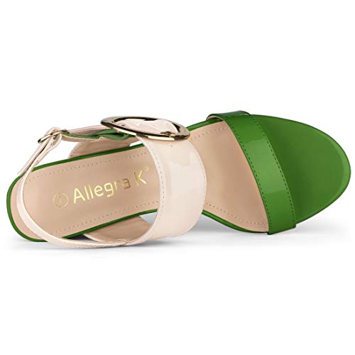 Allegra K Women's Slingback Block High Heel Sandals4
