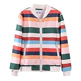 WELAKEN Rainbow Striped Jacket for Girls Kids & Toddler II Little Girl's Lightweight Jackets Outerwear