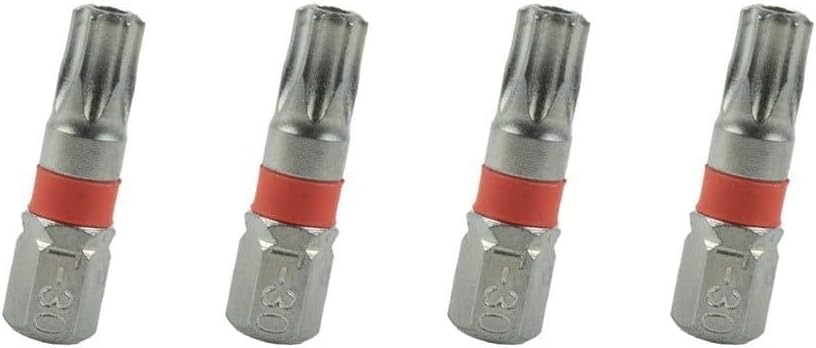 4Pcs for torx Screwdriver Bits Set T6-T40 1/4 Inch Hex Shank 25mm Length Alloy Steel High Hardness Wear Resistant Bits for Electric Drill for for impact Driver Hand Tools Home Repair KitT30