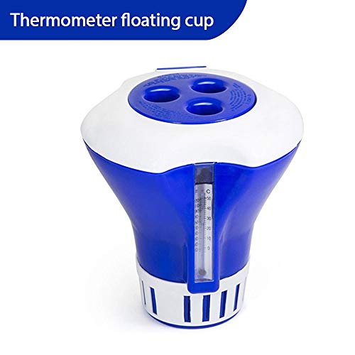 Dispensador de cloro para piscina com termômetro, pílula flutuante para natação, 15 saídas de ventil