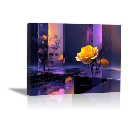 Tableau sur toile paysage rose idée cadeau anniversaire original cadre déco 60x90cm