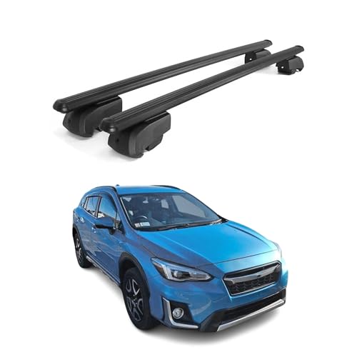 OMAC Roof Rack Cross Bars for Subaru Crosstrek Hybrid 2019-2023 Lockable 165Lbs Aluminium Black 2Pcs fits Cargo Carriers Kayak Canoe Bike Snowboard