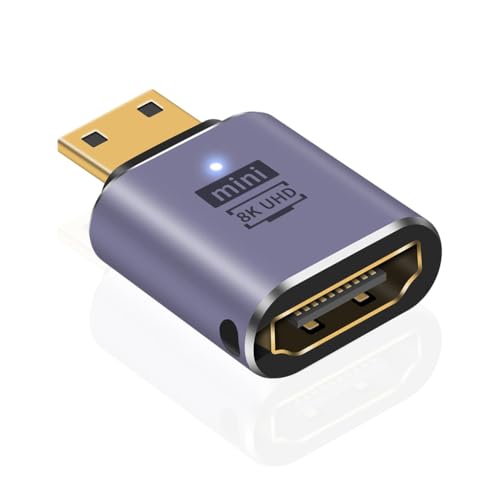Image of Verilux 8K Mini HDMI to HDMI Adapter, Male to Female Converter, LED Indicator Design, HDR 3D Dolby 48Gbps, Compatible for Monitor, Desktop, Projector, Laptop Game Console