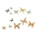 Roser Life Craft Butterflies⎮Decorative Artificial Butterfly Clips⎮Silk Fabric Butterfly Decorations⎮Floral Butterflies⎮Handmade Vintage Ornament⎮Home Party Garden Outdoor Decor Rose Gold (Pack of 12)