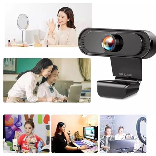 Image of 720P HD Webcam for PC Desktop & Laptop with Built-in Noise Isolating Microphone 720 HD Webcam with Built-in Microphone USB Connectivity (Black)