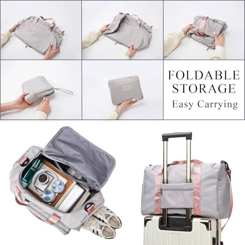 Personalized Duffel Bag Dance Travel Bag with Embroidery Name Foldable Shoe Compartment for Sports Gym2