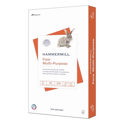 Hammermill Printer Paper, Fore MP Copy Paper, 20lb, 8.5 x 14, Legal, 96 Bright - 1 Pack / 500 Sheets (103291R) by Hammermill - Used condition - CA$16.63