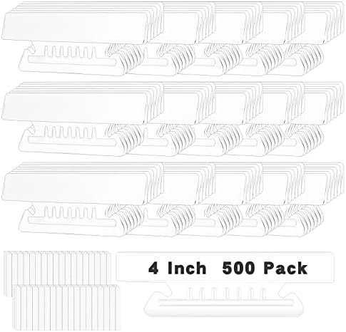 500 Pieces Hanging File Folder Tabs 3 1/2 Inch Clear File Folder Tabs and Inserts Clear Plastic Tabs for Hanging File Folders for Office and Home