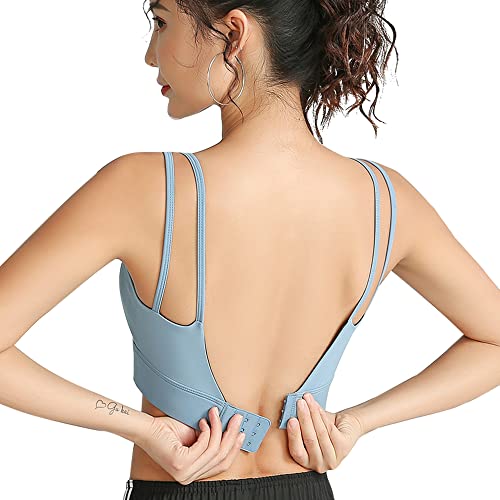 Brassière de sport femme WENJUN bleu S idéale pour le yoga et fitness