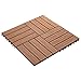 vidaXL WPC Decking Tiles | Lightweight & Weather-Resistant | Tool-Free Interlocking System | Natural Wood-Grained Motif | Patio, Bathroom, or Pool Area | 11 Pieces, 11.8