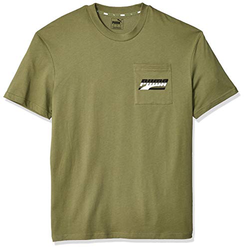 PUMA Men's Rebel Pocket TEE, Olivine, M