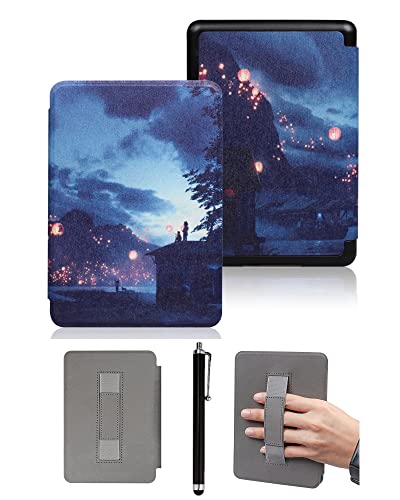 Custodia da 6 Slim Painted per Kindle 11th Generation-2022 Modello C2V2L3 . Protettiva Impermeabile con Funzione da Auto-Veglia A Sonno con Design del Cinturino Manuale